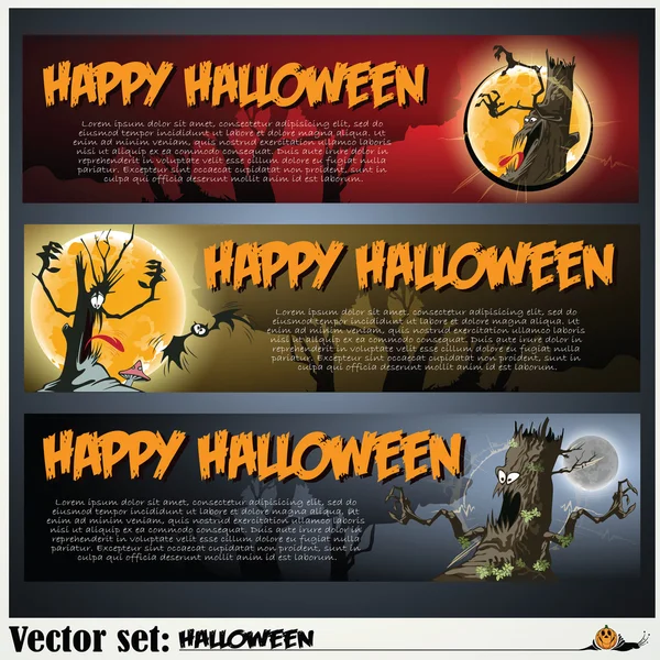 Banderas vectoriales para prepararse para la fiesta de Halloween — Vector de stock