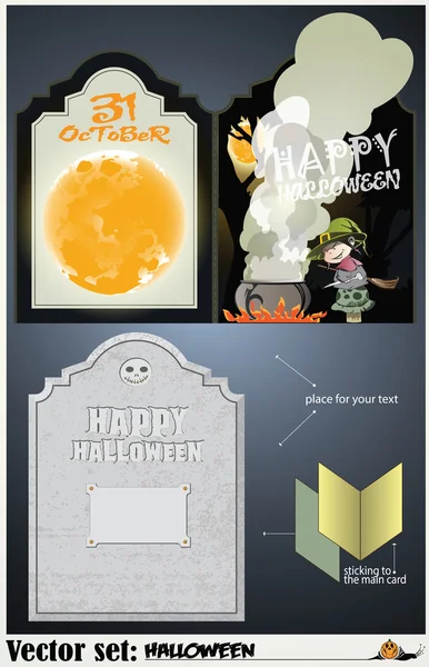 Ohraničení styl štítky na různých témat pro dekorace a design na téma halloween — Stockový vektor