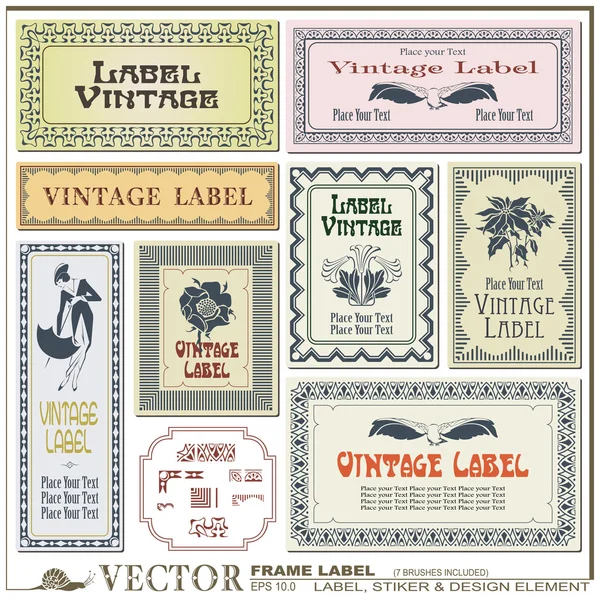 Étiquettes de style bordure sur différentes versions Illustrations De Stock Libres De Droits