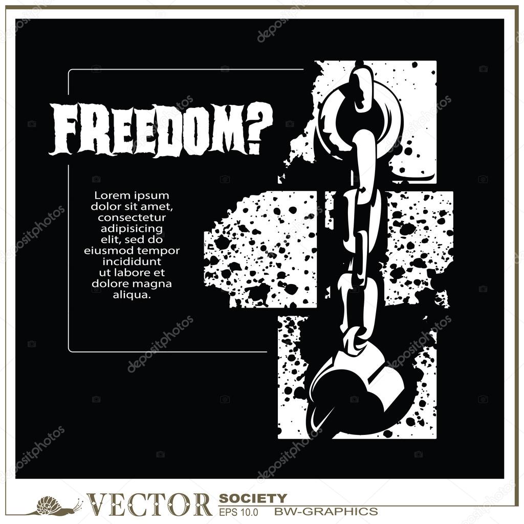 vector bw-graphics - Broken the shackles. Freedom?