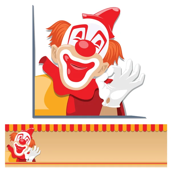 Vecteur joyeux clown montre ok signe de la main . — Image vectorielle