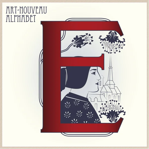 AlphabetArt-Nouveau-0004 — Stockový vektor