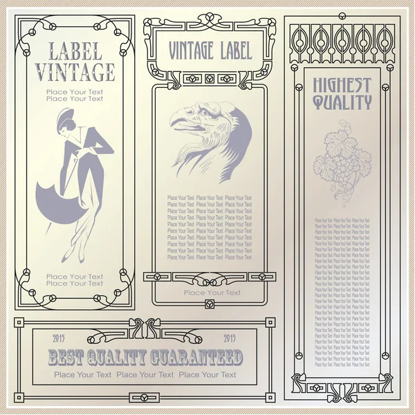 Étiquettes et étiquettes vectorielles de style vintage sur différentes versions — Image vectorielle