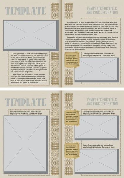 Vector illustration. Template booklet in vintage style. — Stock Vector
