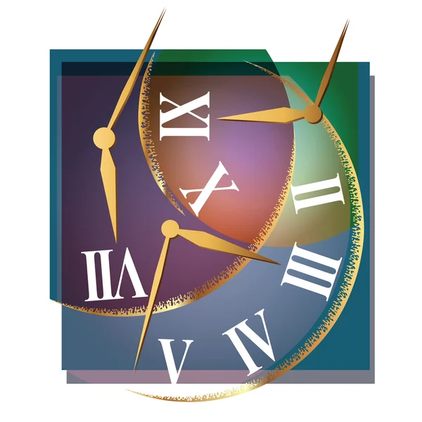Illustrazione vettoriale. Composizione sul tema del tempo e degli orologi — Vettoriale Stock