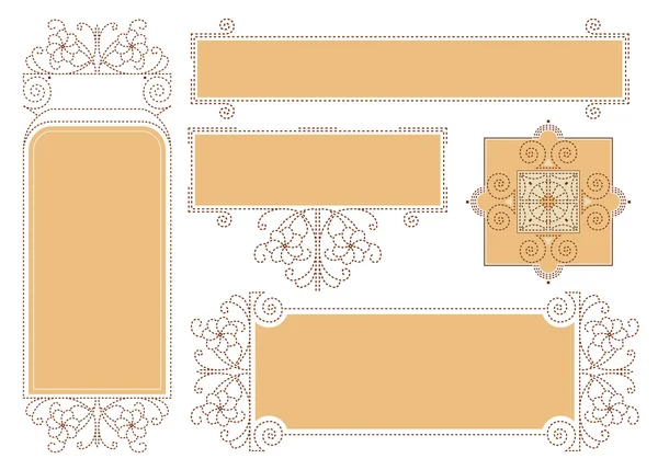 Vektor abstrakte Ornamentetiketten auf verschiedenen Versionen — Stockvektor