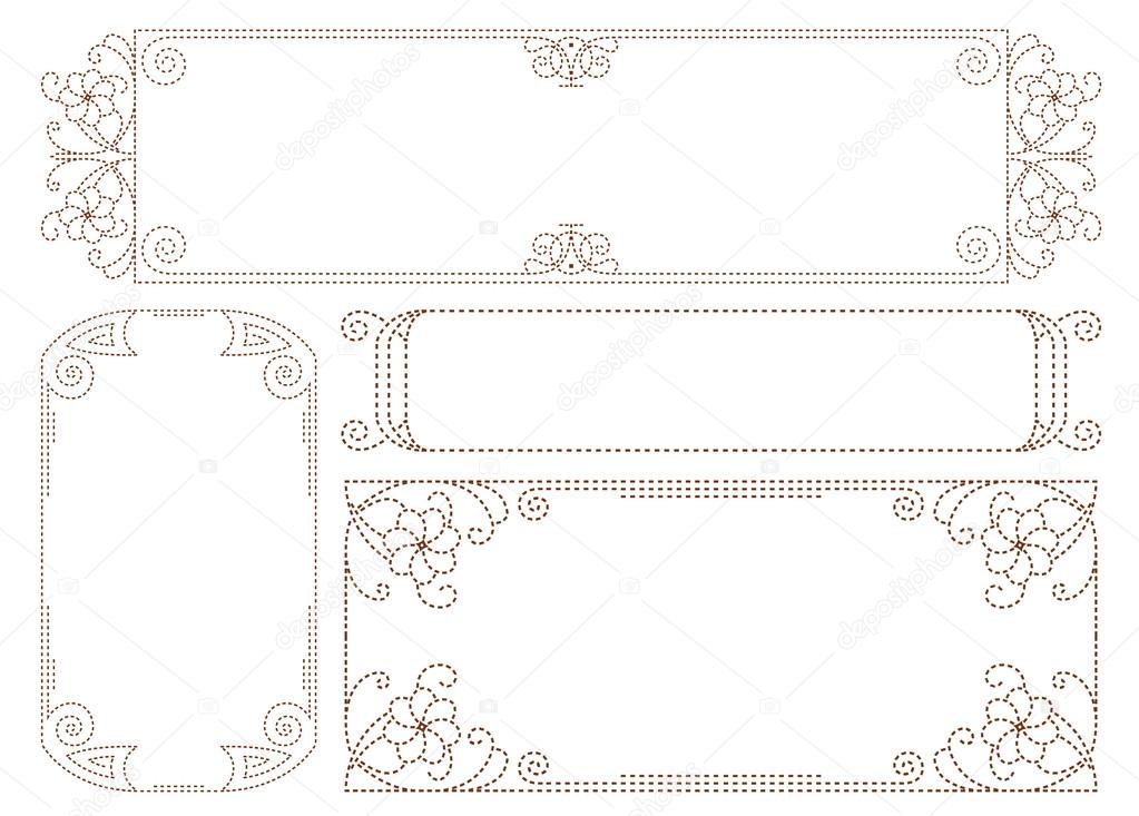 Vector abstract ornament labels on different versions