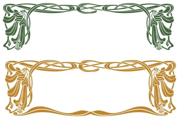 Vector abstracte kader uit de afhankelijke planten en bloemen — Stockvector