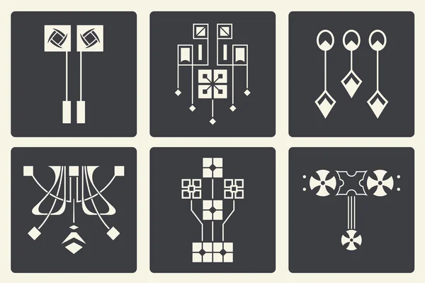 Adornos abstractos vectoriales para el diseño de productos impresos y web — Archivo Imágenes Vectoriales