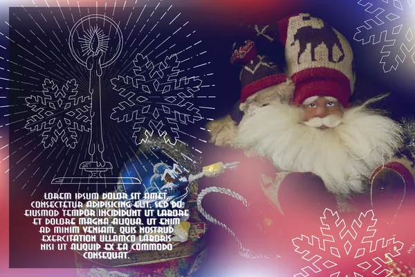Праздничный фон с символами Рождества и Нового года — стоковый вектор