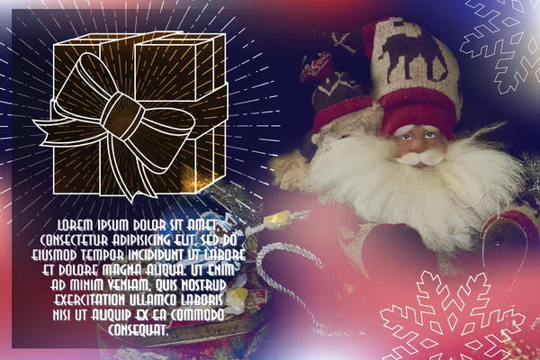 Feierlicher Hintergrund mit Symbolen von Weihnachten und Neujahr — Stockvektor