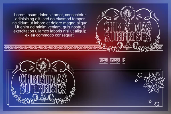 Slavnostní pozadí se symboly Vánoc a nového roku — Stockový vektor