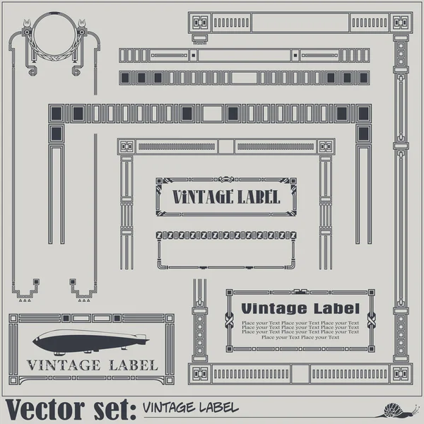Vector vintage style labels and tags on different versions for decoration and design — Stock Vector