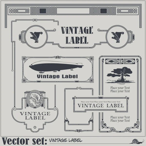 Vector-vintage stílusú címkék és címkék a különböző verziók dekoráció és design — Stock Vector