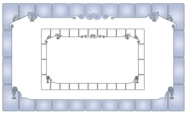 Quadro astratto vettoriale dai fiori e dalle linee rilegati — Vettoriale Stock