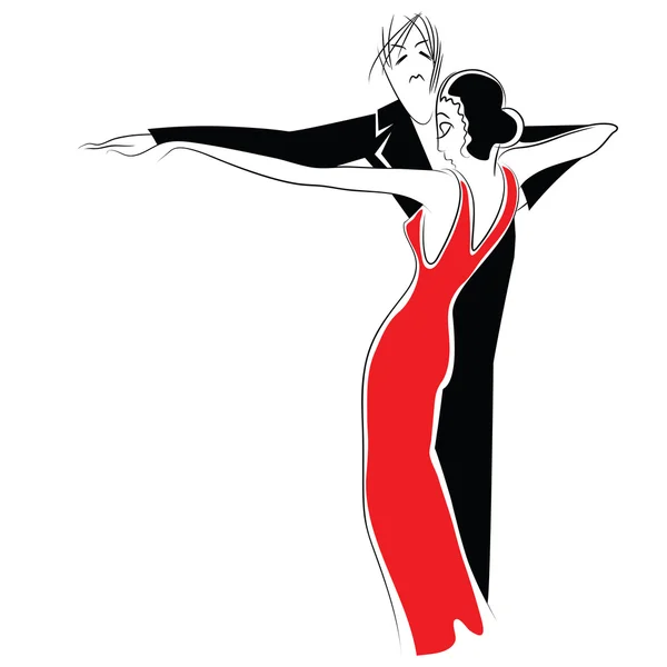 Illustration. Couple dansant tango — Image vectorielle