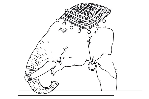 Ilustração de estoque. Elefante de circo com orelhas perfuradas . — Vetor de Stock