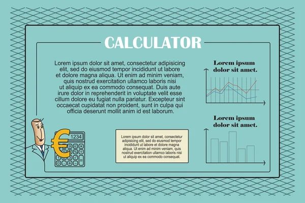 Шаблон для презентации в стиле плоских линий. Калькуль — стоковый вектор