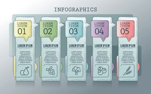 Vektor-Infografiken eingestellt. Umriss. Sammlung von Vorlagen für Ccy — Stockvektor