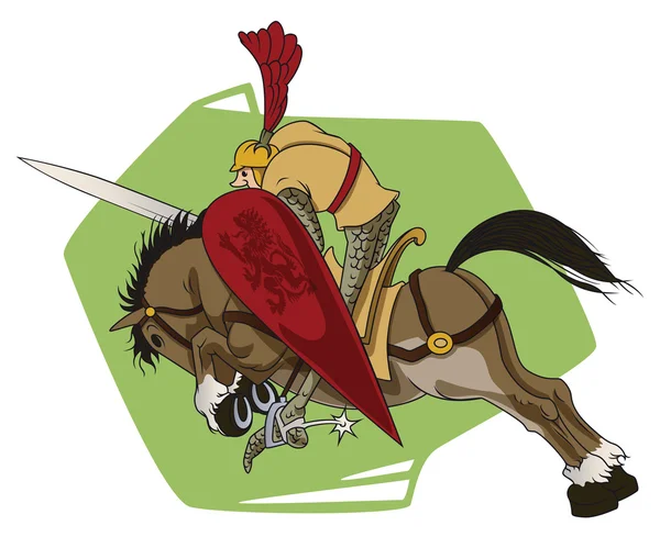 Stock illustration. Roliga riddare till häst — Stock vektor