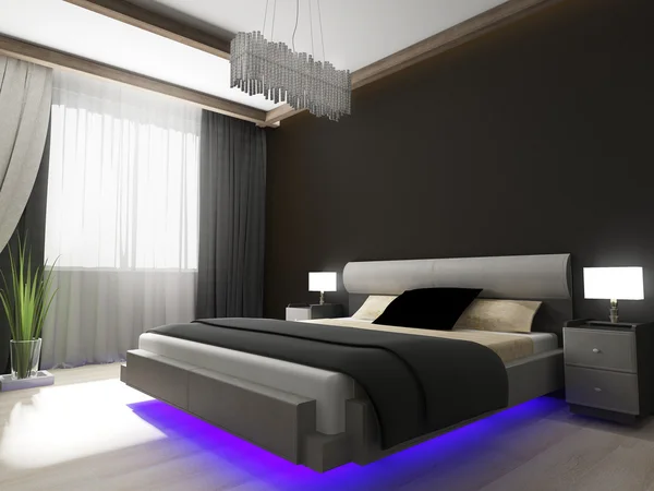 Slaapkamer in hedendaagse stijl — Stockfoto