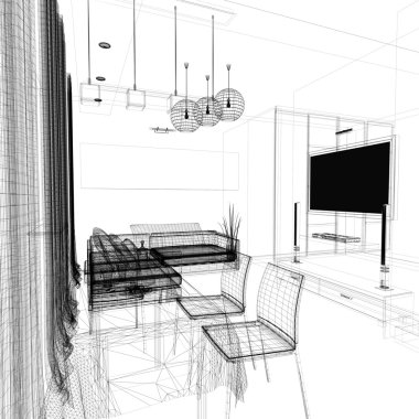 Modern oturma odası.