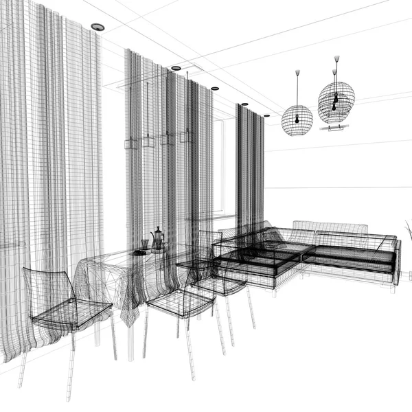 Modern oturma odası.