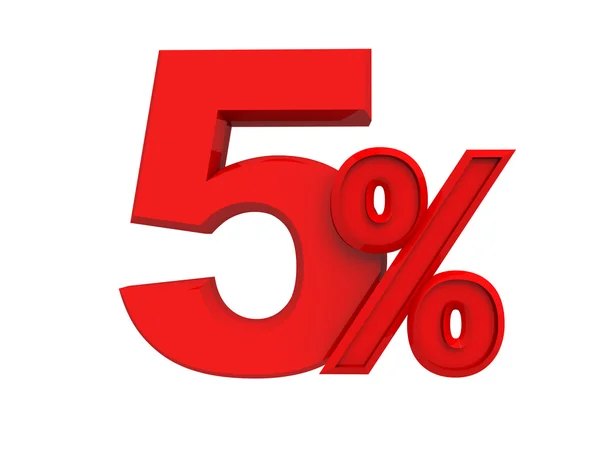 Red sign 5 percent — Stock Photo, Image