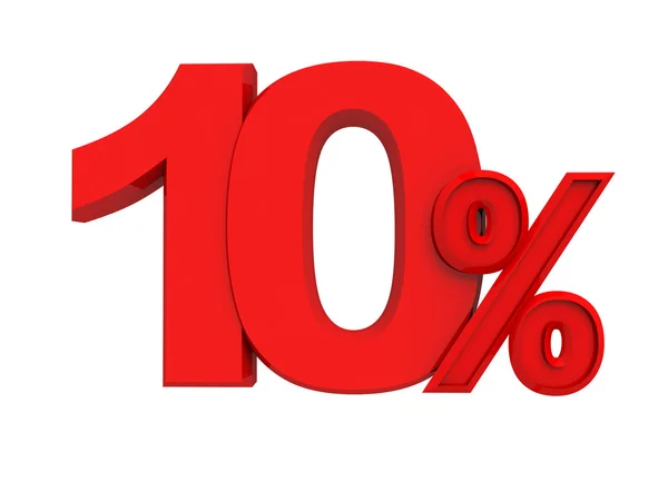 Red sign 10 percent — Stock Photo, Image