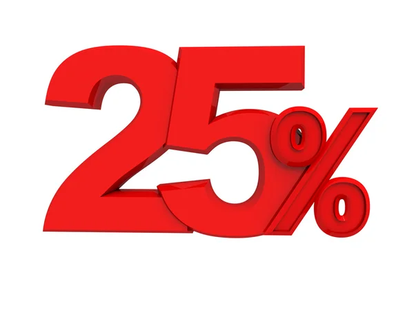 Red sign 25 percent — Stock Photo, Image