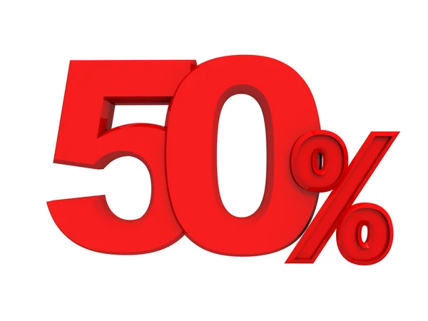 Red sign 50 percent — Stock Photo, Image