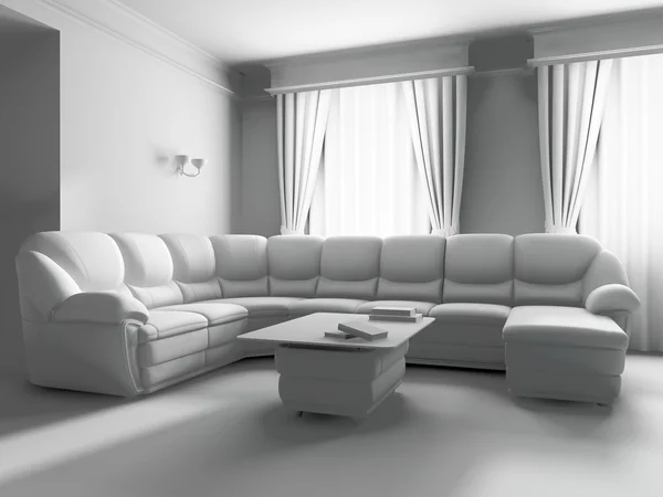 Witte sofa in interieur — Stockfoto