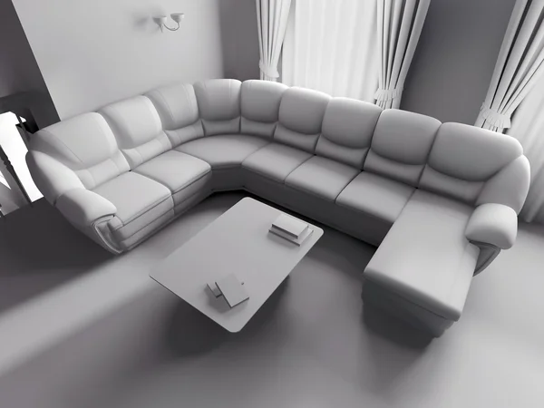 Witte sofa in interieur — Stockfoto