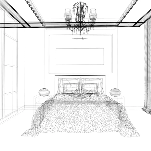 Sypialnię w nowoczesnym stylu — Zdjęcie stockowe
