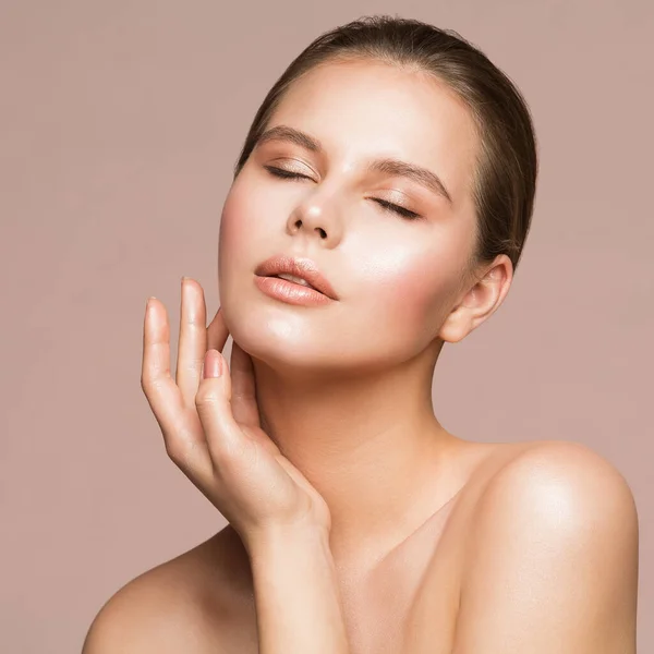 Tratamiento Facial Cuidado Piel Cosmetología Retrato Belleza Mujer Hermosa Modelo — Foto de Stock