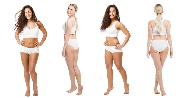 Set Belleza Curvilínea Mujer Diferente Cuerpo Más Talla Peso Diverso —  Fotos de Stock