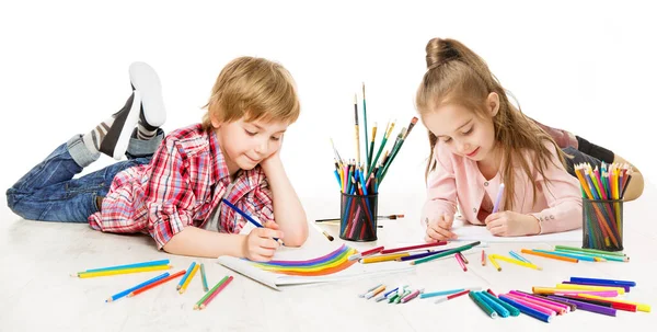 Kids Drawing Painting Child Creative Development Preschooler Children Education Active — Stock Photo, Image