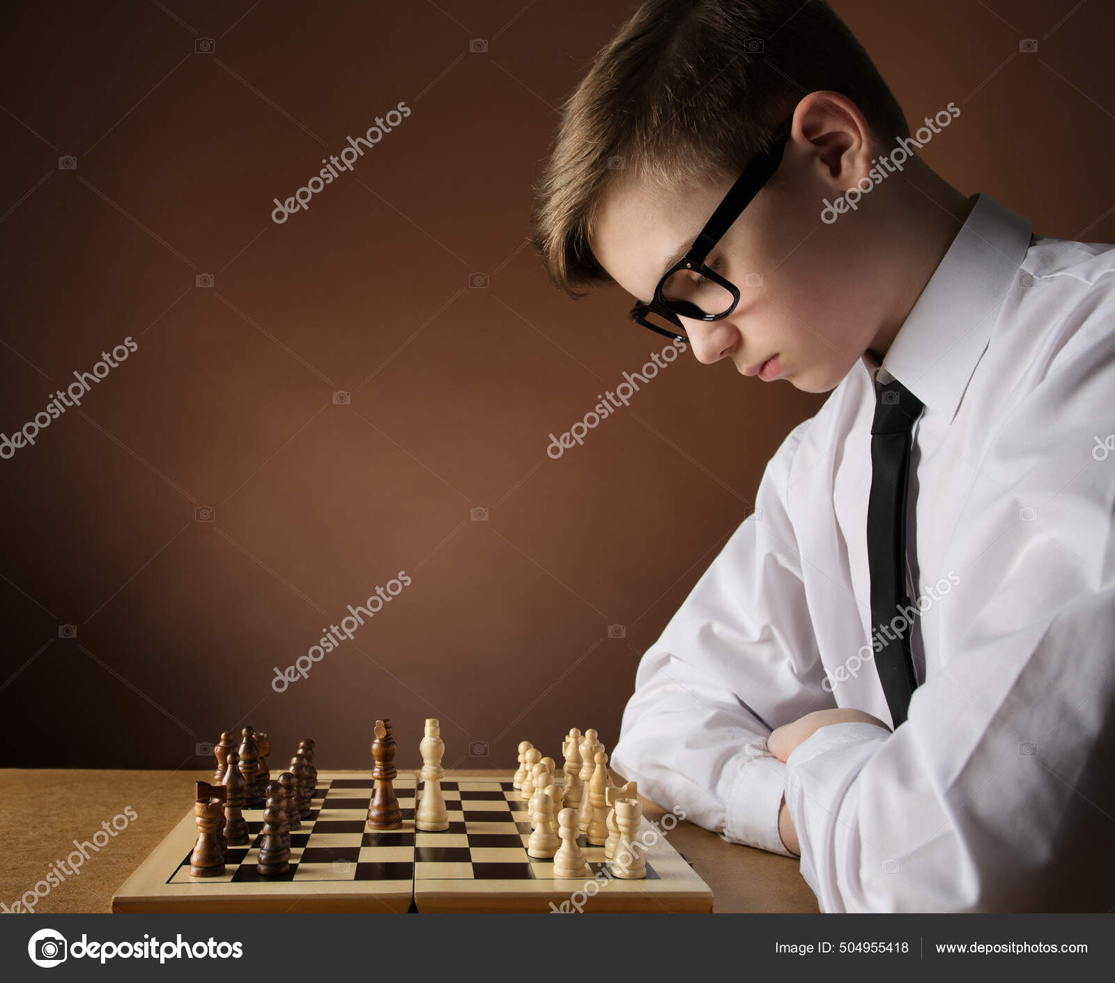 Thoughtful chess master stock photo. Image of pieces, intellect - 8519806