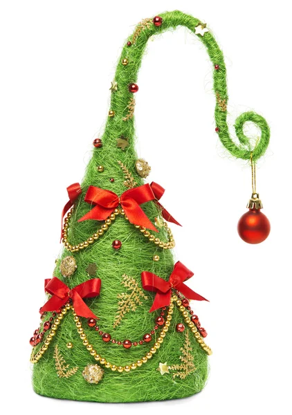 Christmas Tree Decorative, Abstract Creative Xmas Hanging Decoration, Isolated White Background — Stock Photo, Image