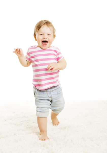 Baby Kid One Year Old, Little Child Girl Laughing, Happy Toddle — Stock Photo, Image