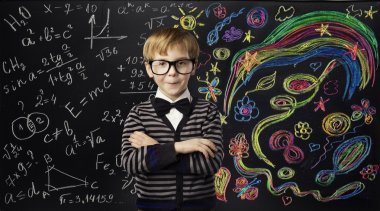 Kid Creativity Education Concept, Child Learning Art Mathematics Formula