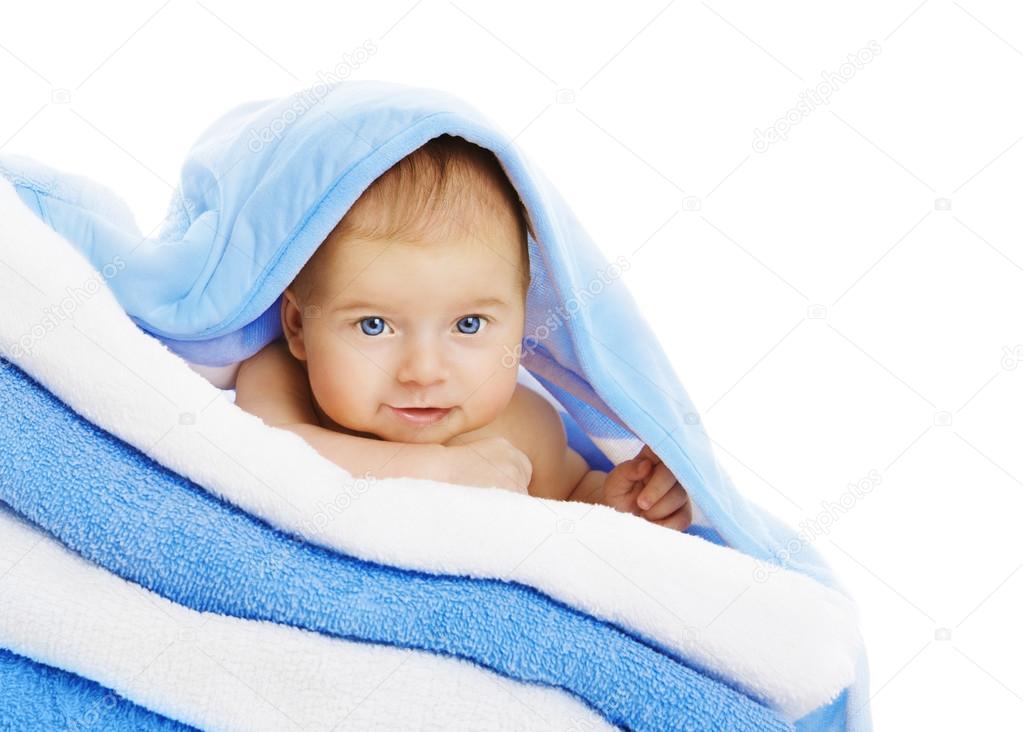 Baby Towels Blanket, Kid on White, Boy one month old