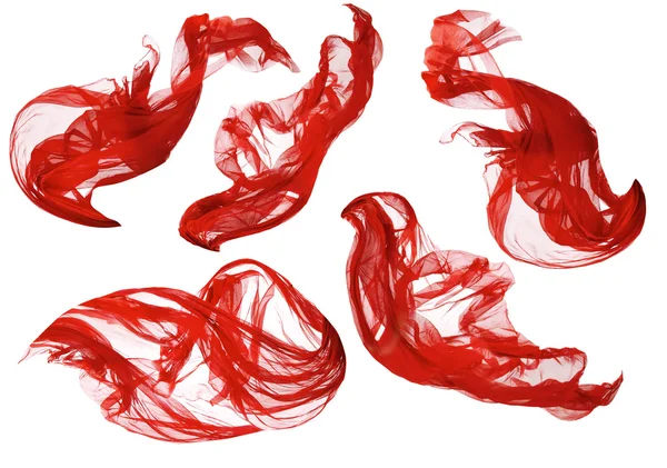 Fabric Flowing Cloth Wave, Red Waving Silk Flying Textile, Satin — Stock Photo, Image