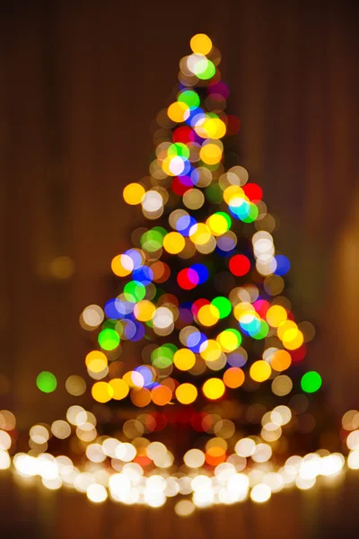 Luzes desfocadas de Natal, Árvore de Natal, Abstrato de férias desfocado — Fotografia de Stock