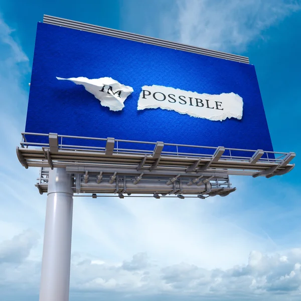 Advertisement billboard with the word impossible — Stock Photo, Image