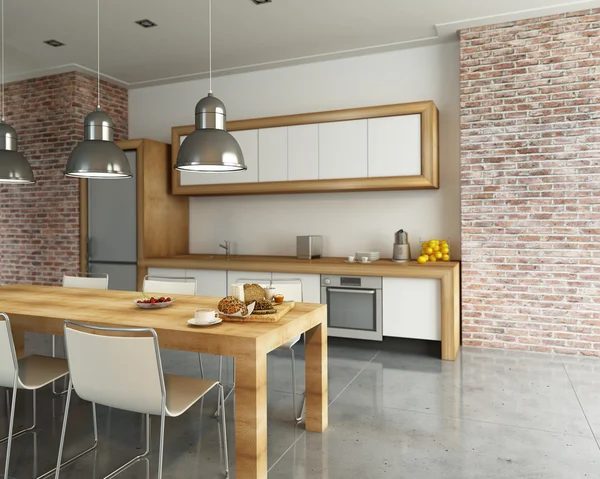 Modern kitchen in industrial style — Stock Photo, Image