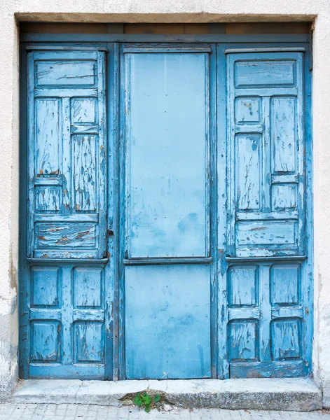 Puerta azul vieja — Foto de Stock