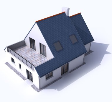 Mimari modeli konut anteni bir