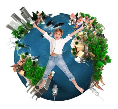 Boy and the Earth clipart