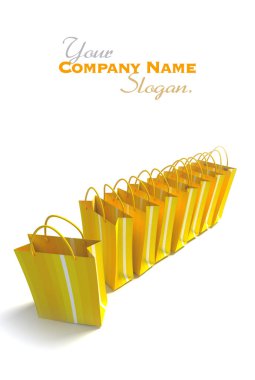 Sarı alışveriş torbaları hattı